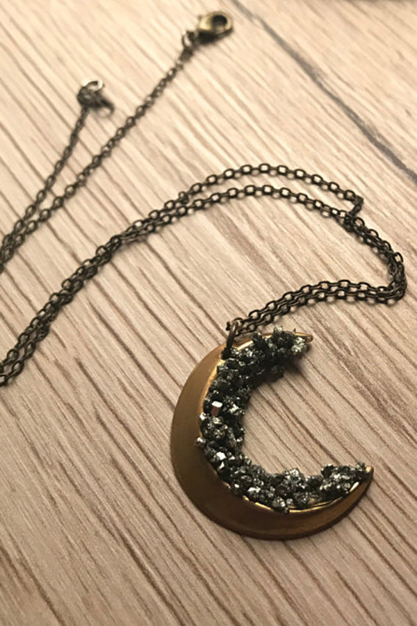 Vintage Moon-shaped Diamond Necklace