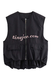 Fashionable Loose Sleeveless Pocket Casual Vest