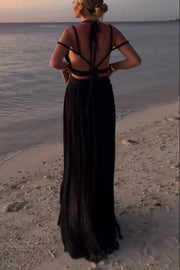 Aphrodite Draped Braids Crop Tank and Wrap Slit Maxi Skirt Set