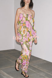 Floral Print Off-the-shoulder Irregular Loose Maxi Dress