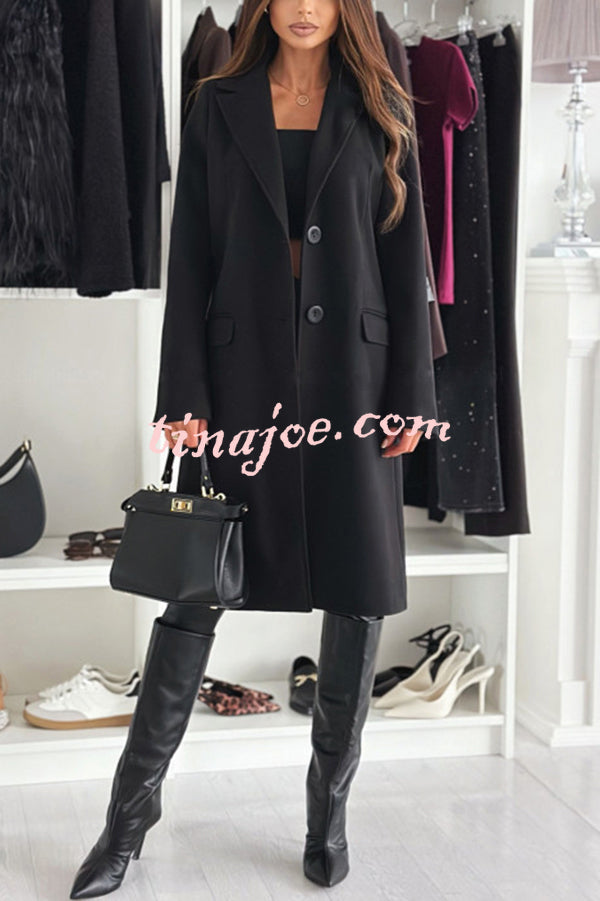 Fashionable Casual Lapel Long Sleeve Single Breasted Loose Coat