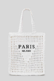 Letter Hollow Woven Beach Bag