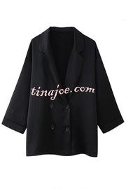 Fashionable Wrinkled Lapel Long-sleeved Loose Blazer