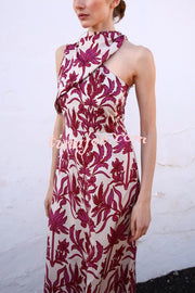 Unique Printed Fashion One Shoulder Casual Maxi Dress