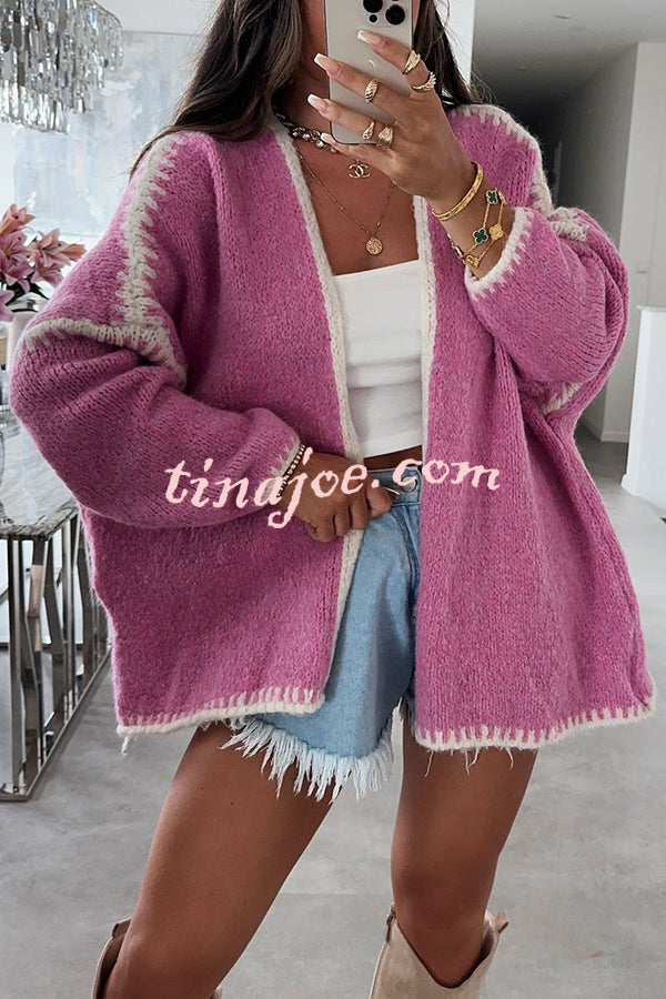 Fashionable Casual Long-sleeved Loose Knitted Cardigan