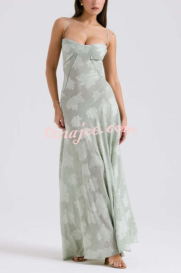 Fashion Sexy Suspenders See-through Holiday Slim Maxi Dress