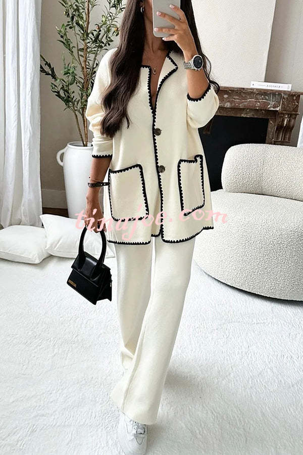 Easy To Style Edge Decorated Pocket Loose Fashion Jacket