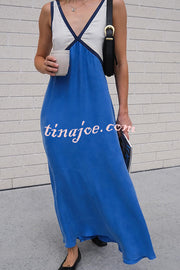 Perfect for Summer Weddings Satin Contrast Colour Relaxed Maxi Dress