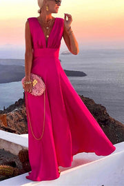 Novel Romance V Neck Maxi Party Dress