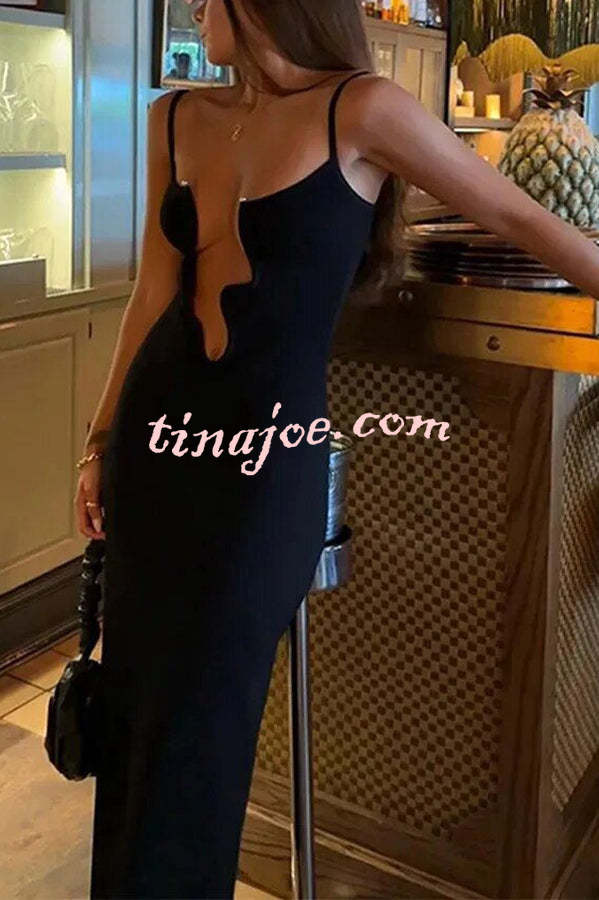 Modern Charm and Creativity Sexy Hollow Out Sling Maxi Dress