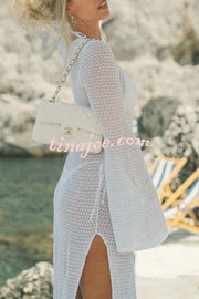 Make You Brighten Up Knit Ring Detail Cutout Cover Up Maxi Dress