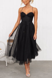 Modern-day Princess Chiffon Suspenders Party Maxi Dress